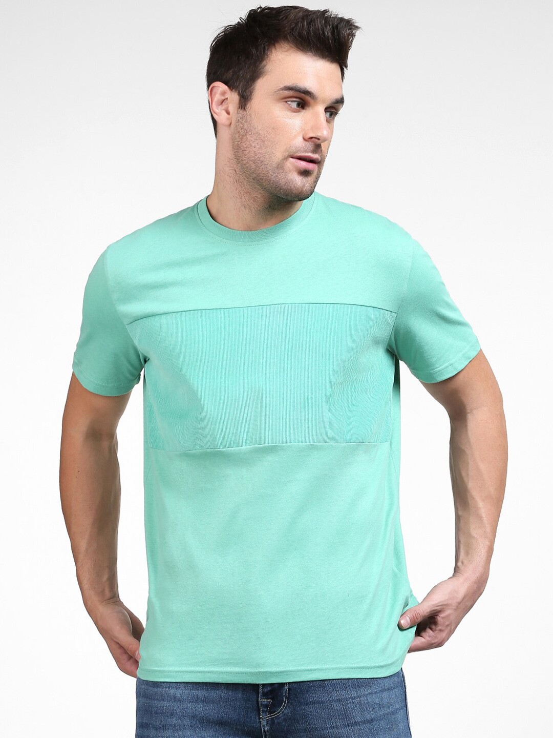 

SELECTED Men Green Organic Cotton T-shirt