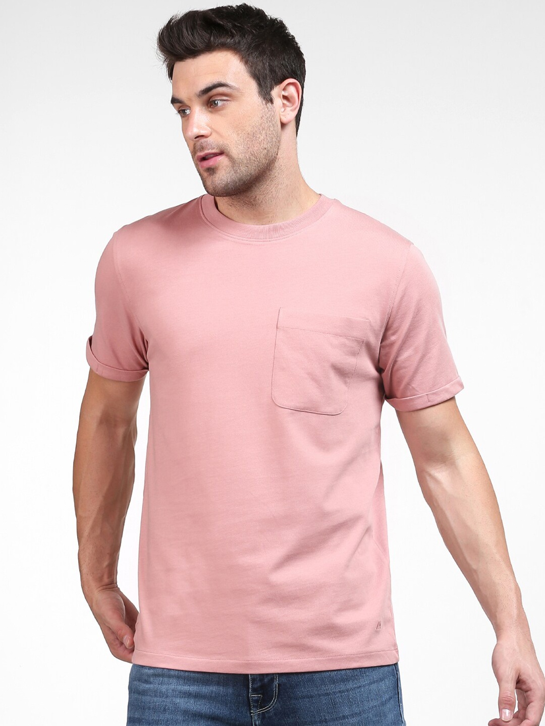 

SELECTED Men Pink Organic Cotton T-shirt