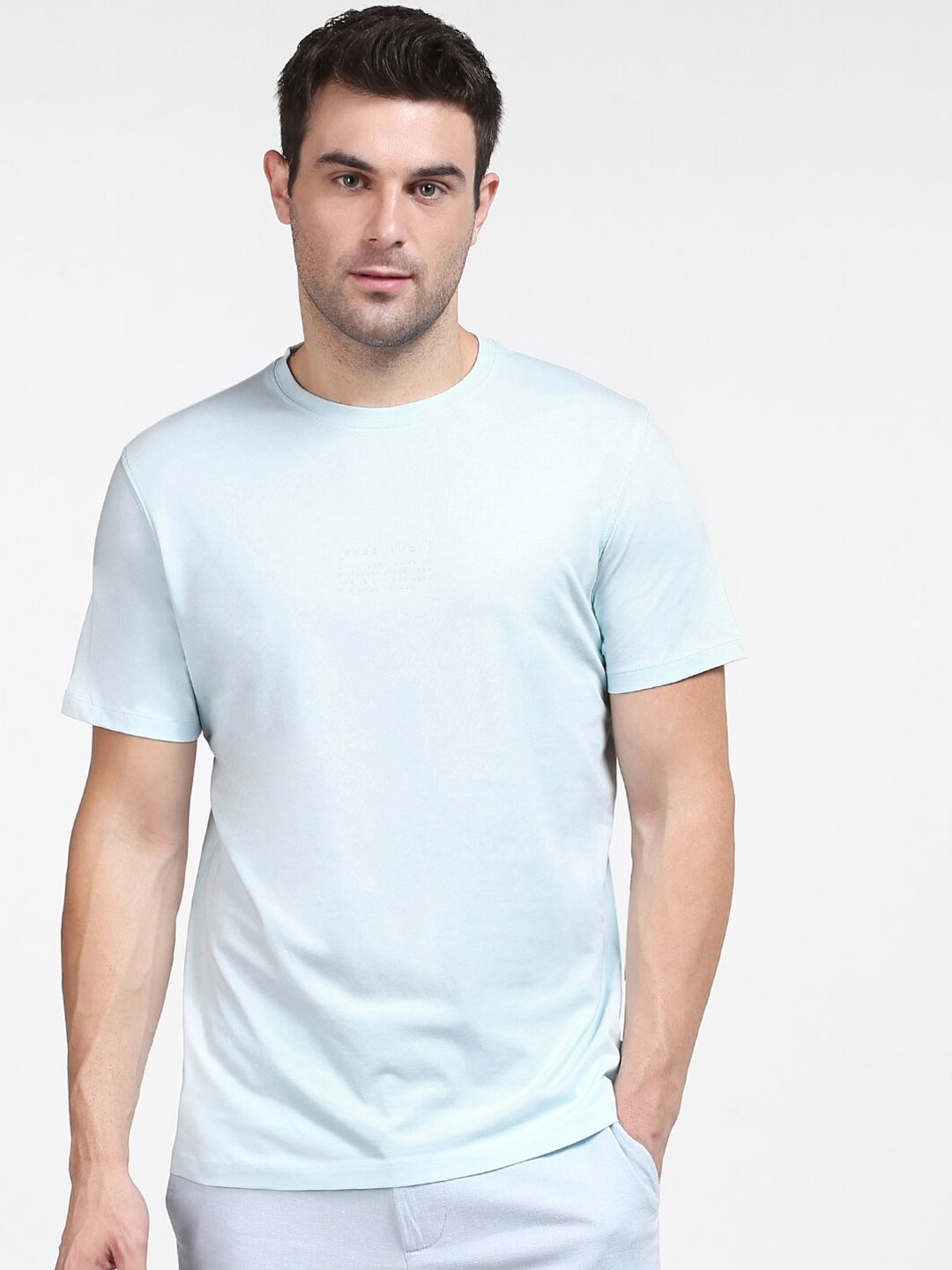 

SELECTED Men Blue Organic Cotton T-shirt