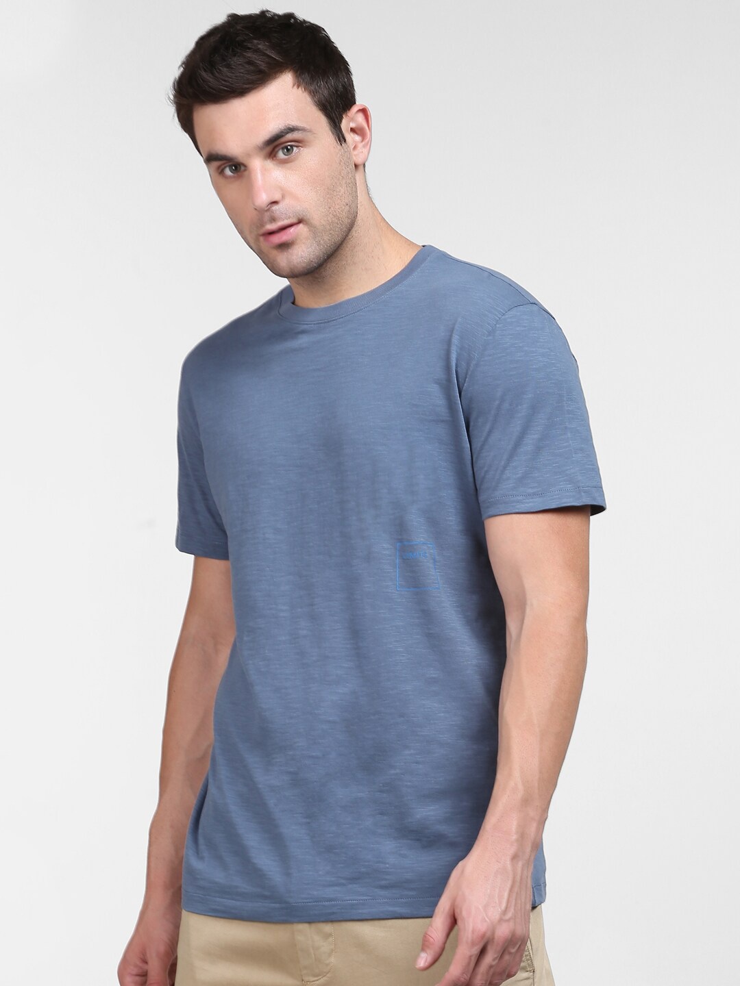 

SELECTED Men Blue Organic Cotton T-shirt