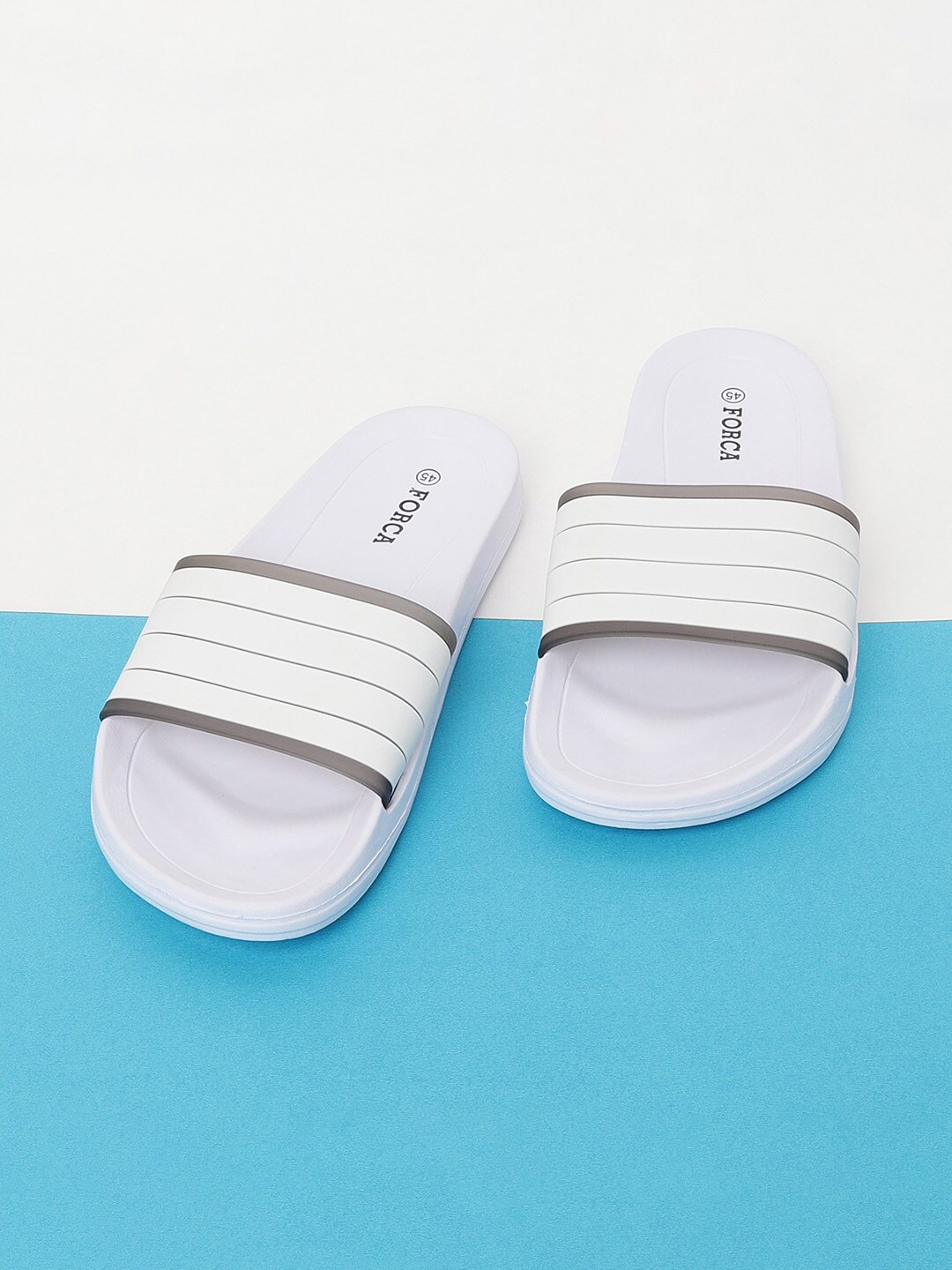 

Forca by Lifestyle Men White Striped Flip Flops Slider
