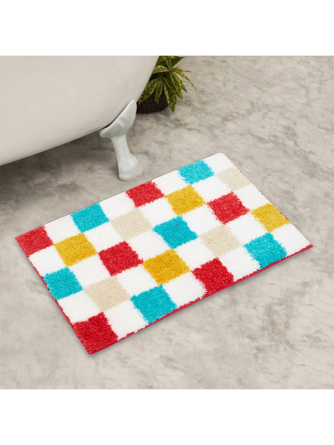 

Home Centre Multi-Colored Checked Anti-Skid Bathmat