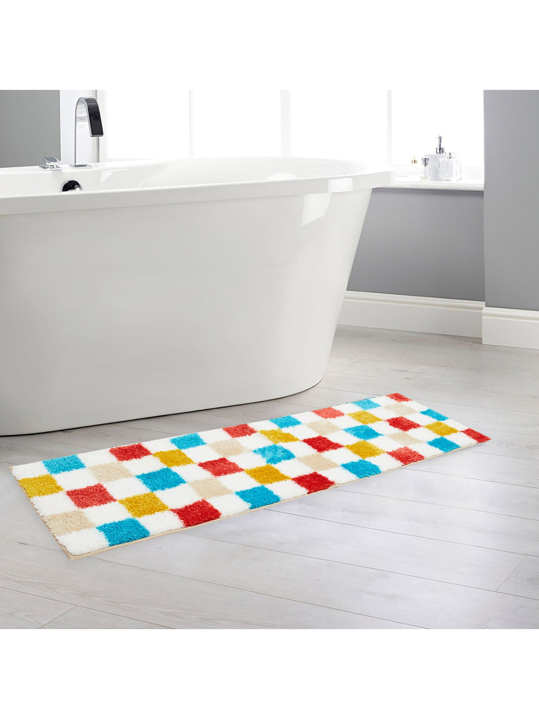 

Home Centre Multi Checked Anti-Skid Bath Runner