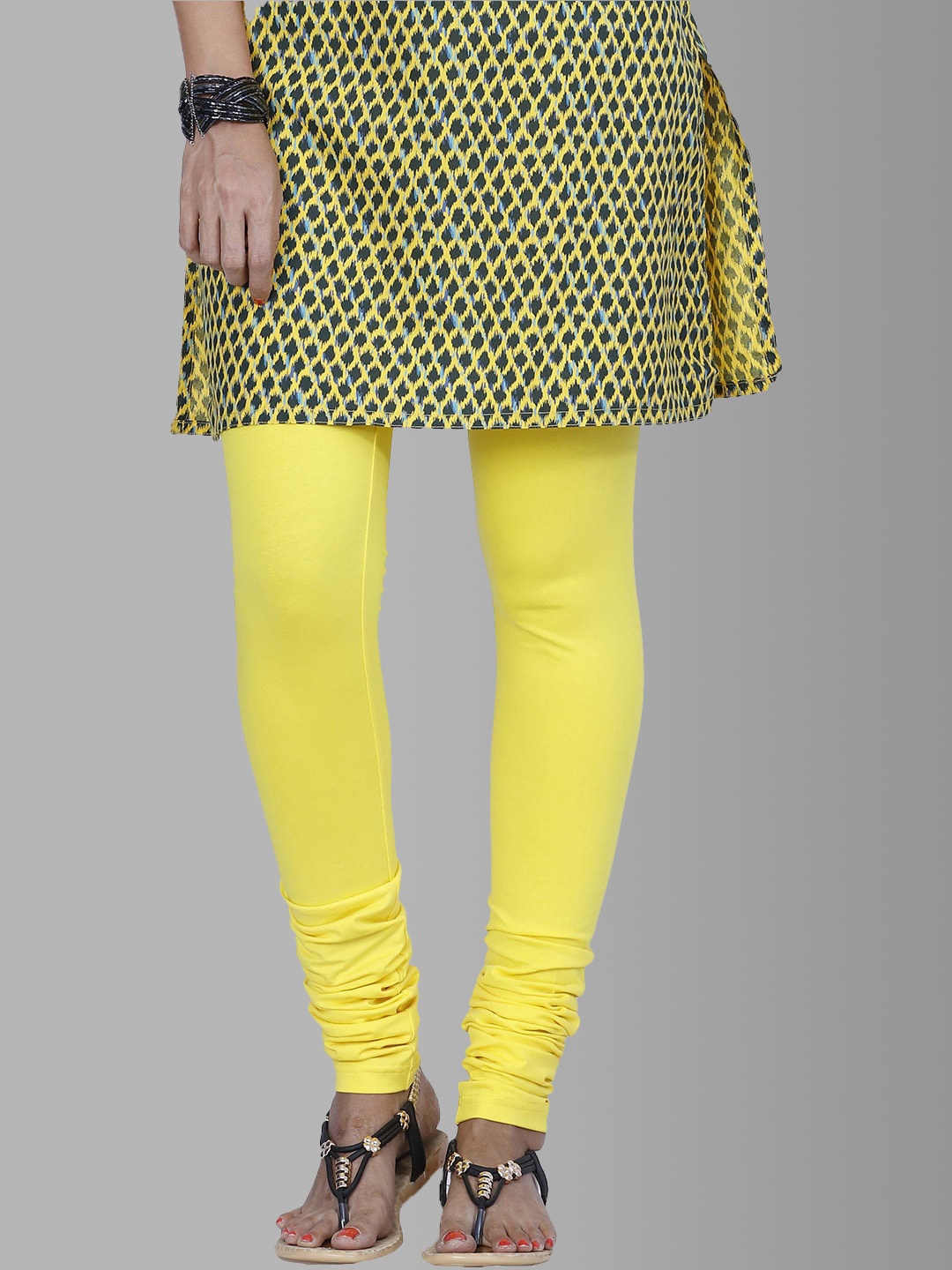 

Feather Soft Elite Women Yellow Churidar-Length Cotton Leggings