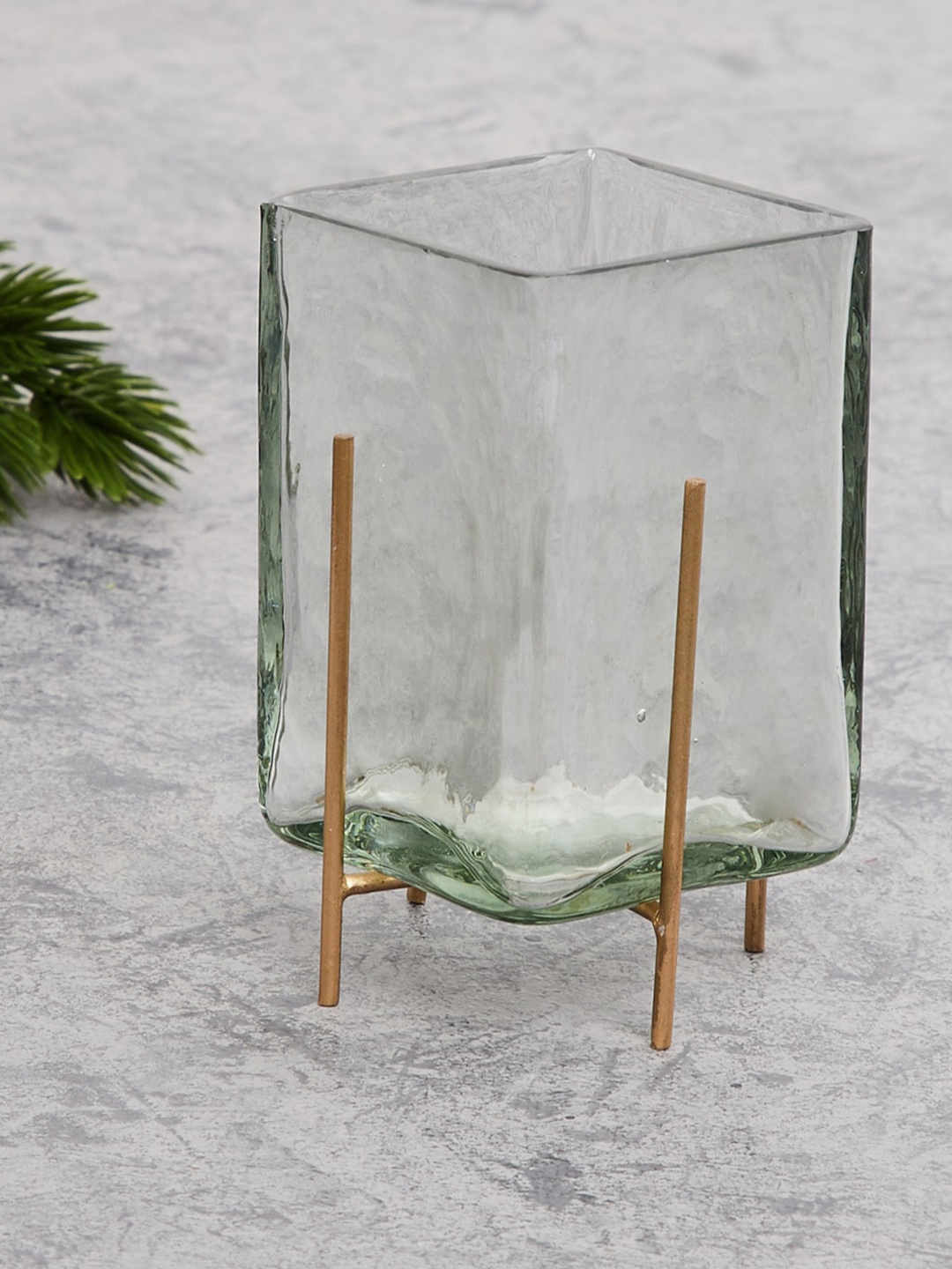 

Home Centre Transparent Solid Glass Planter With Stand