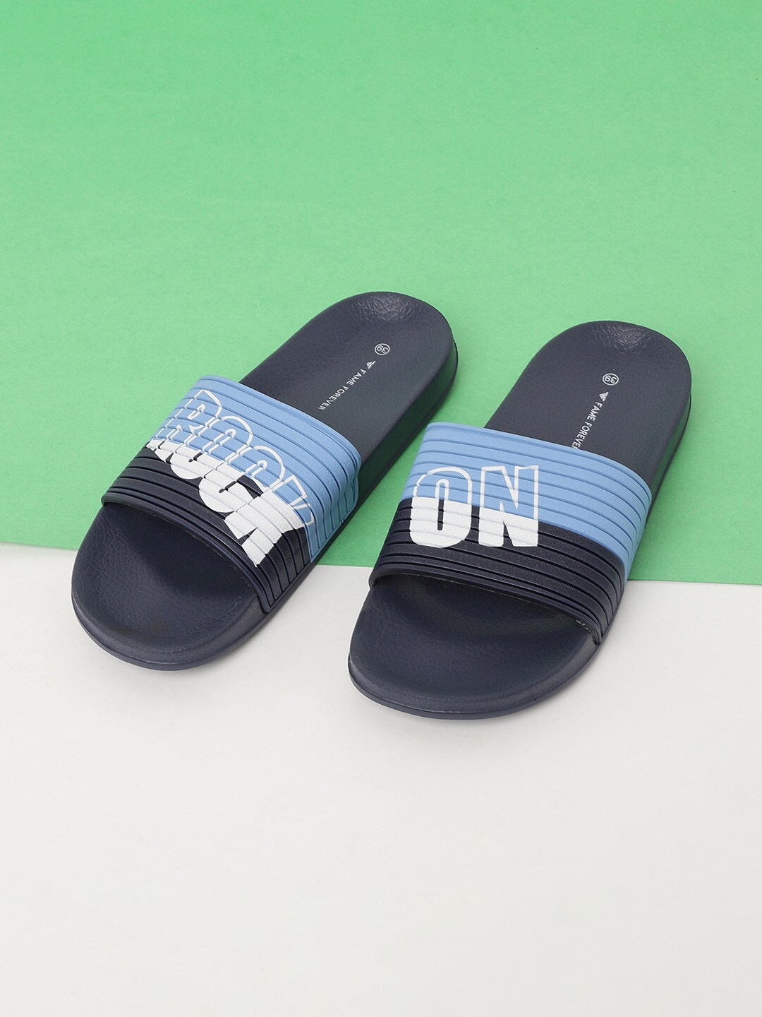 

Fame Forever by Lifestyle Boys Navy Blue & White Printed Slip-On