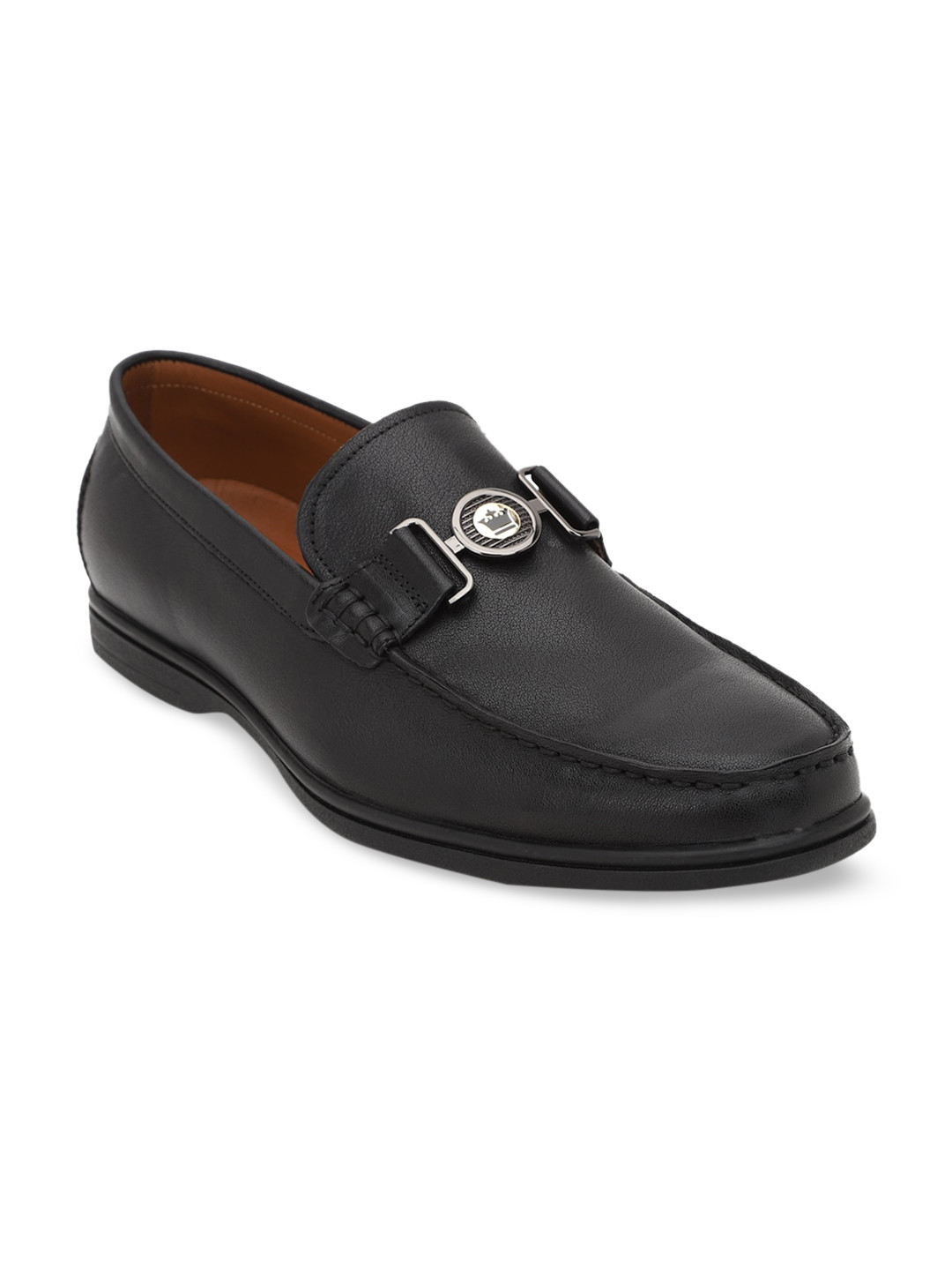 

Louis Philippe Men Black Solid Leather Formal Loafers
