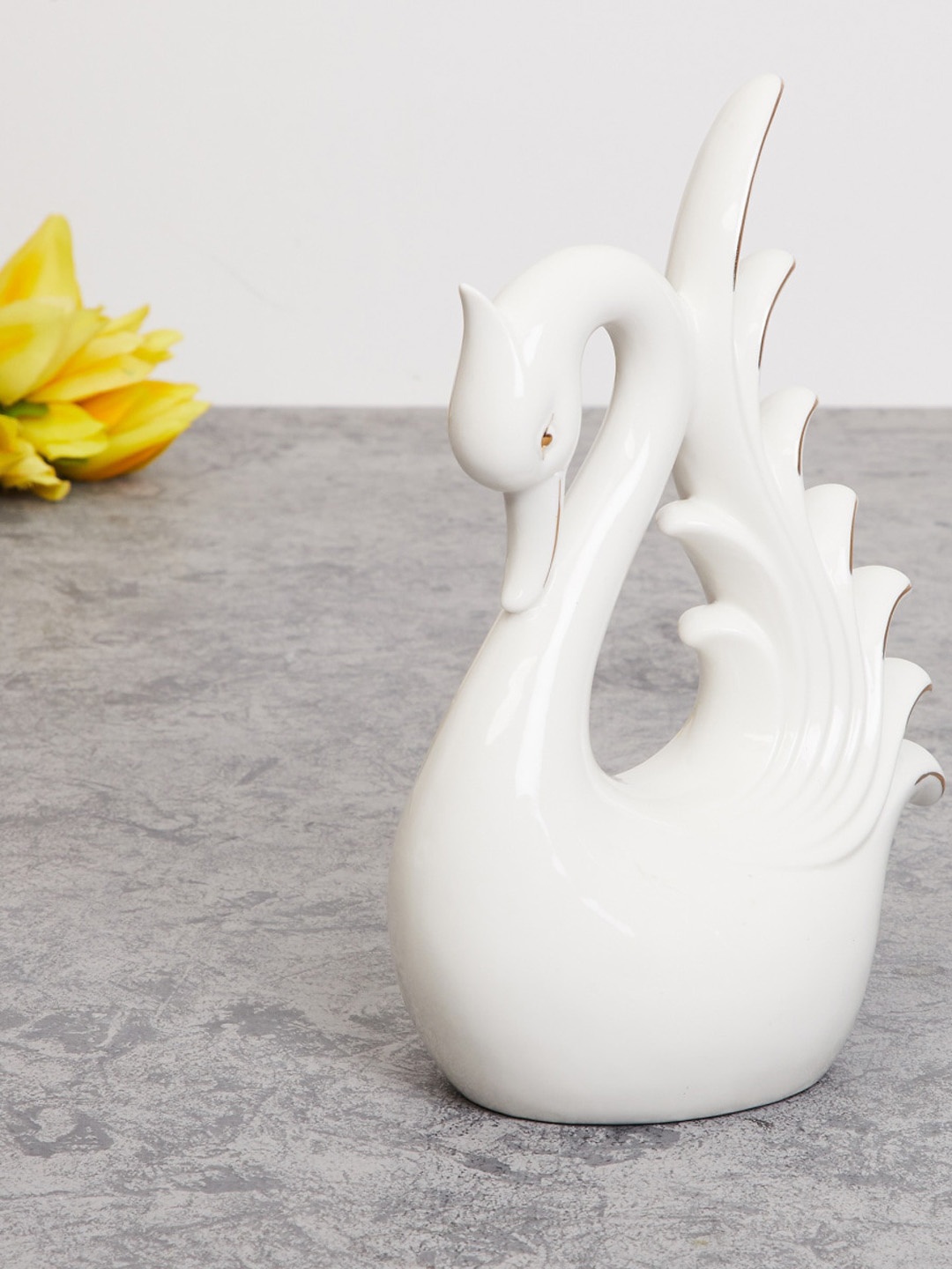

Home Centre White Solid Ceramic Swan Figurine Showpiece