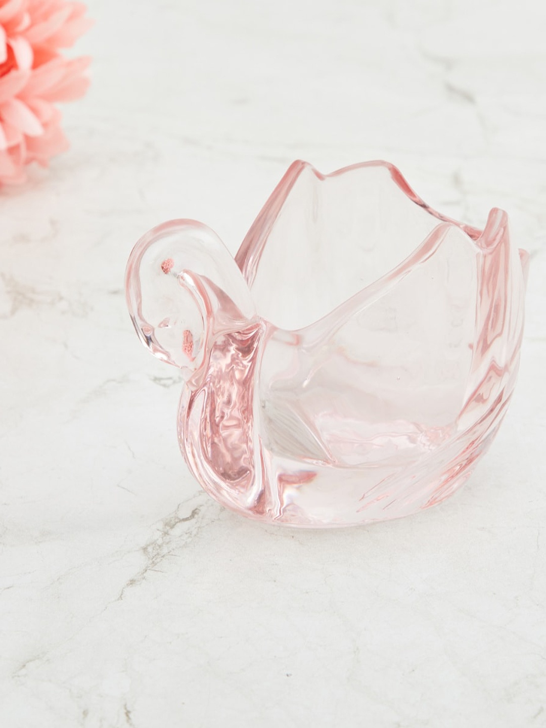 

Home Centre Pink Solid Glass Swan Figurine Showpiece