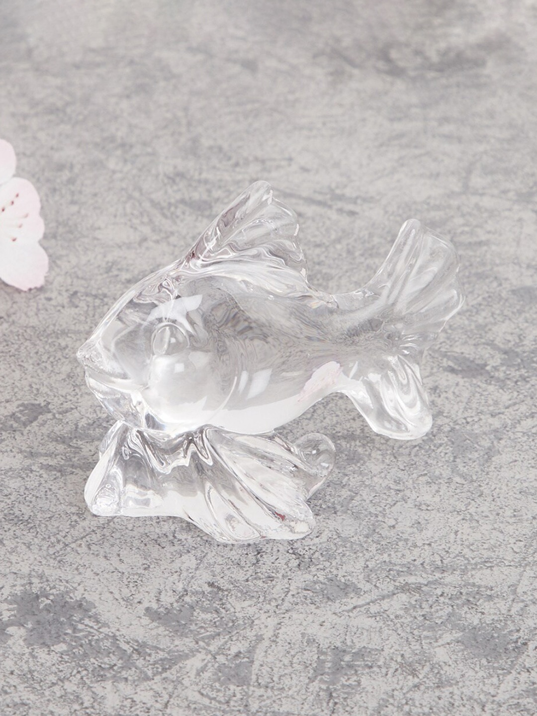 

Home Centre Transparent Solid Glass Fish Figurine Showpieces