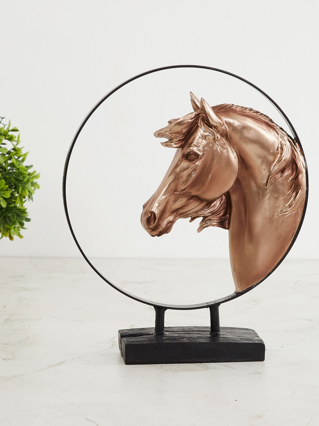 

Home Centre Bronze-Toned Solid Polyresin Horse In a Ring Showpiece
