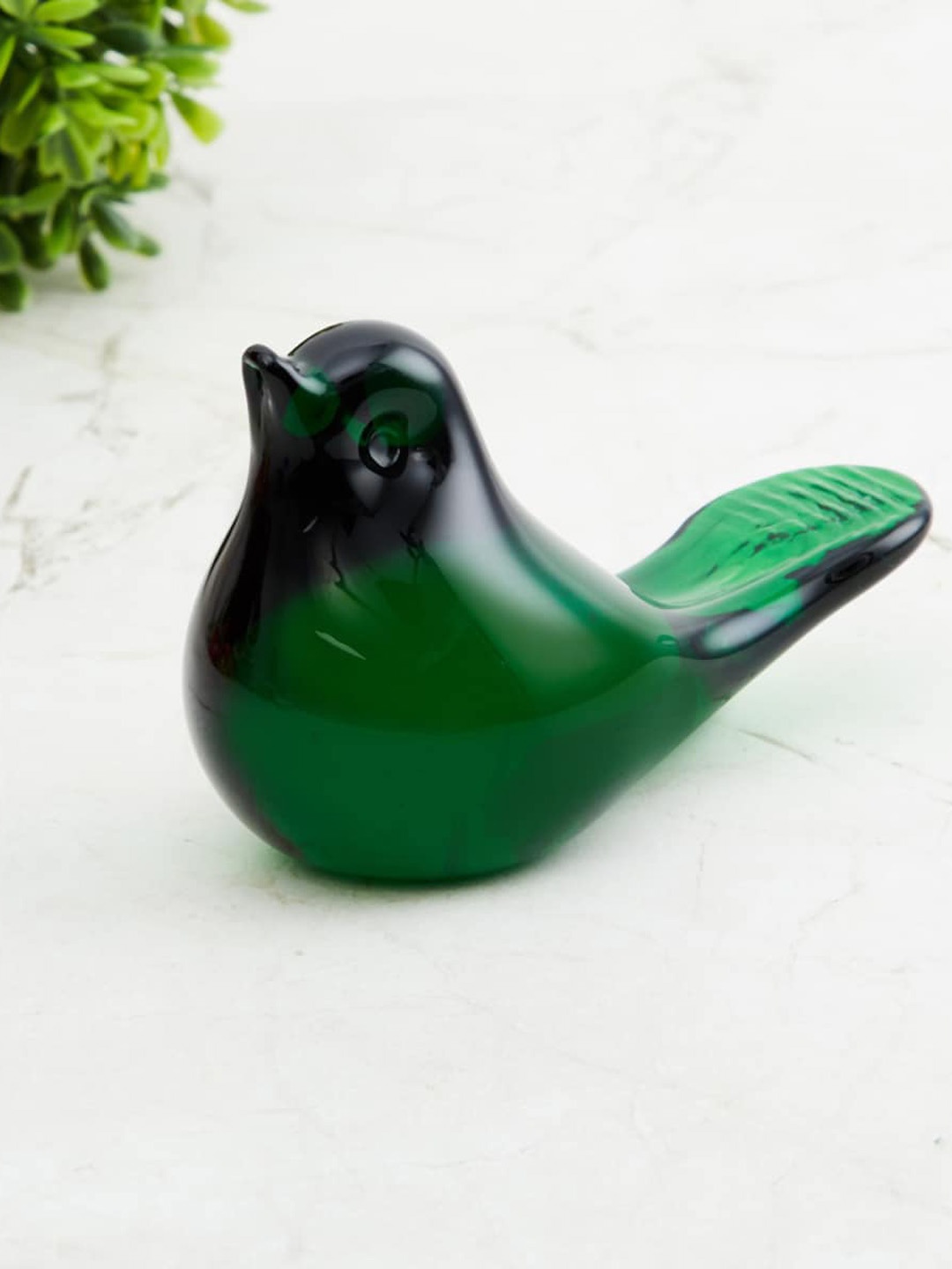 

Home Centre Green Glass Bird Figurine Showpiece