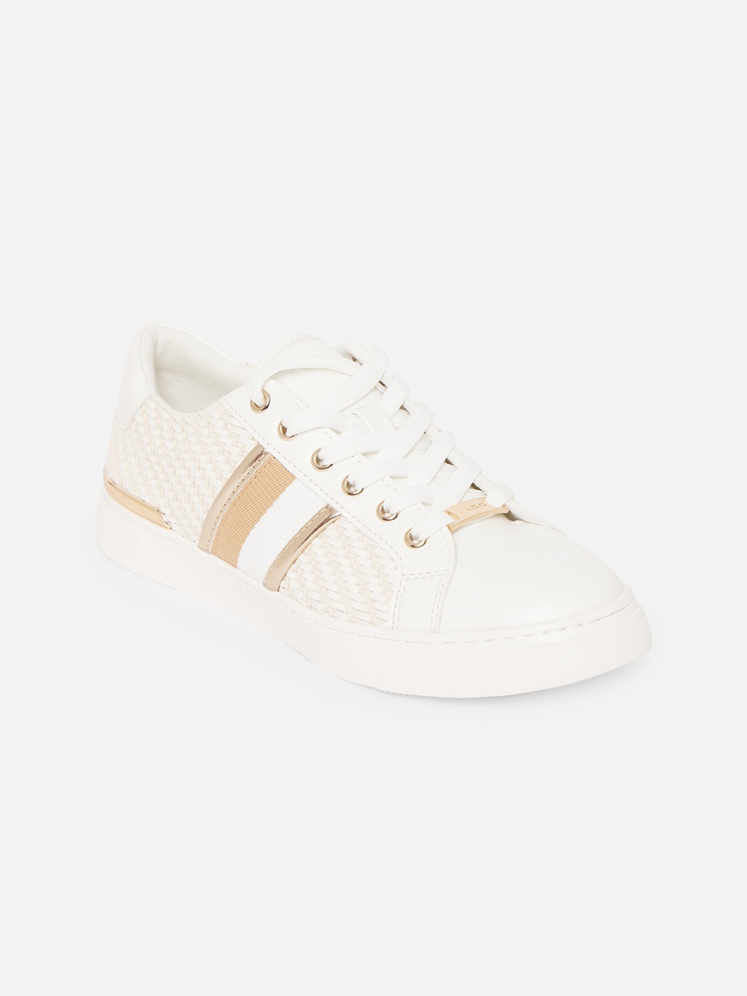 

ALDO Women White & Beige Woven Design Sneakers