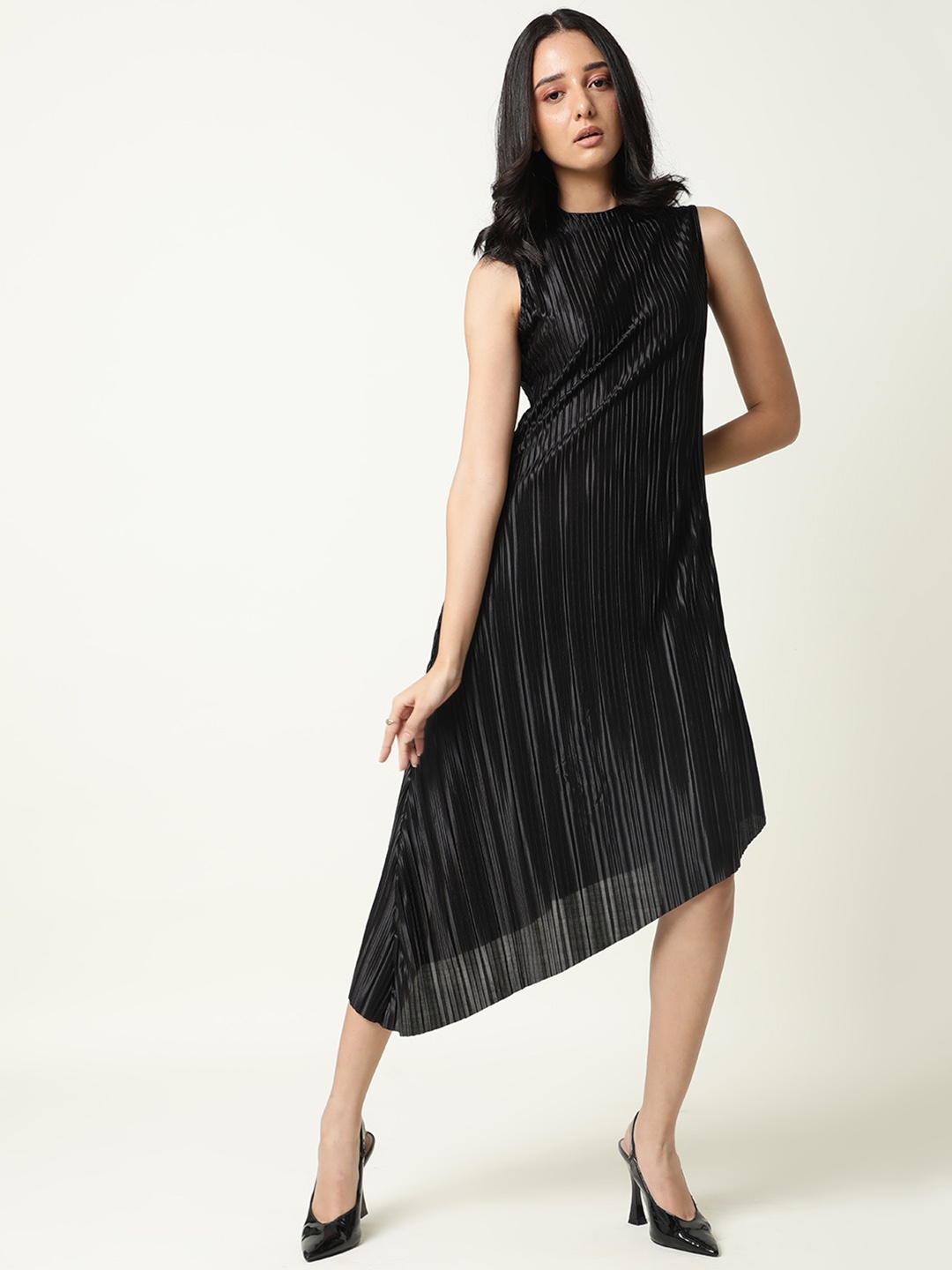 

RAREISM Women Black Sheath Midi Dress