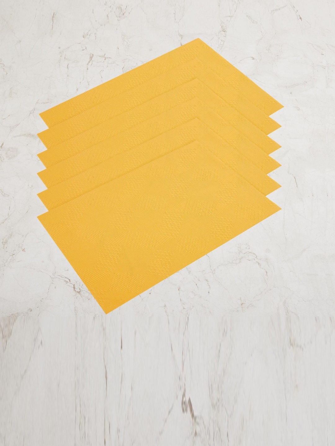 

Home Centre Set of 6 Yellow Textured Table Placemats