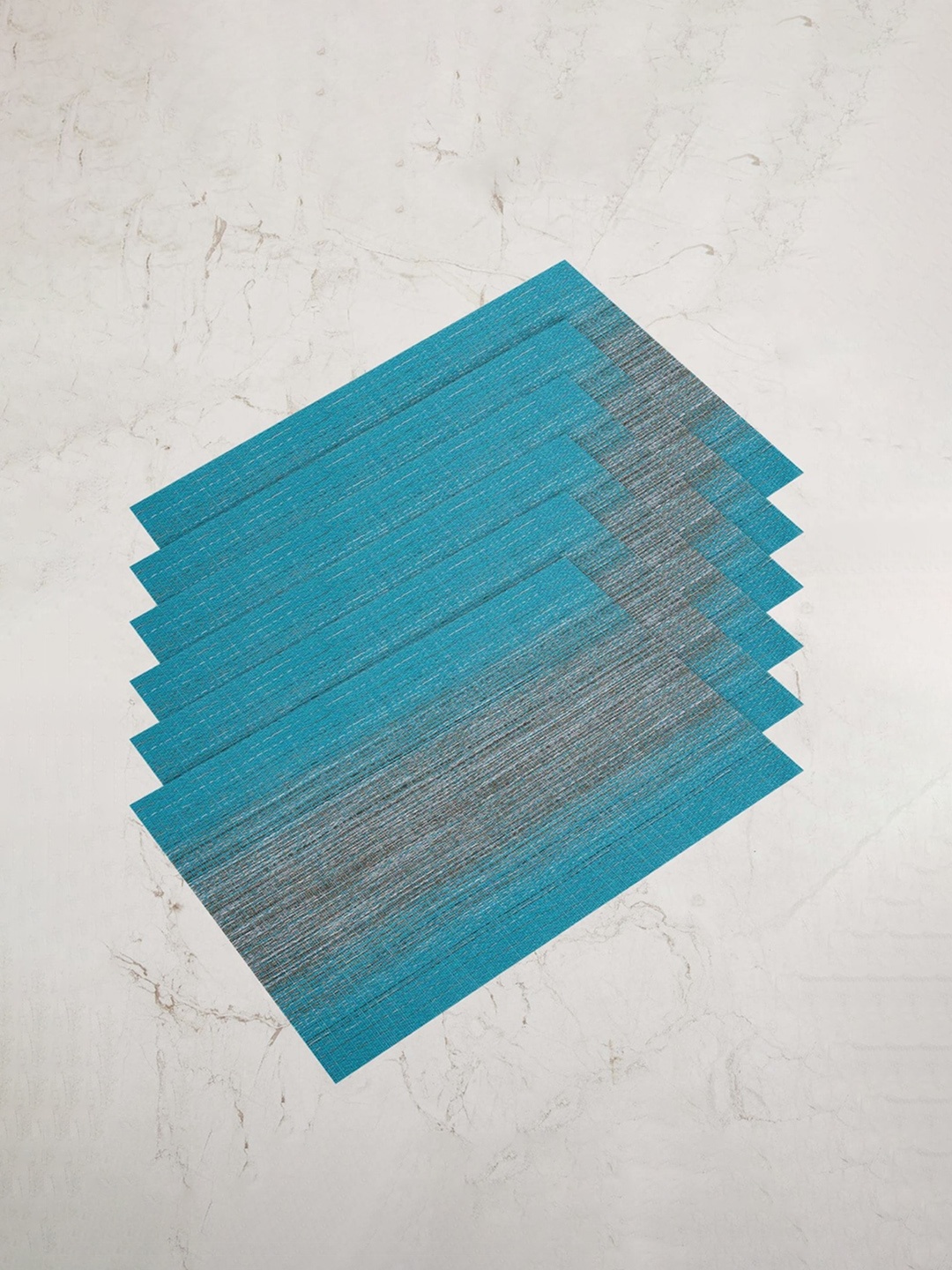 

Home Centre Set of 6 Teal Blue Textured PVC Table Placemats