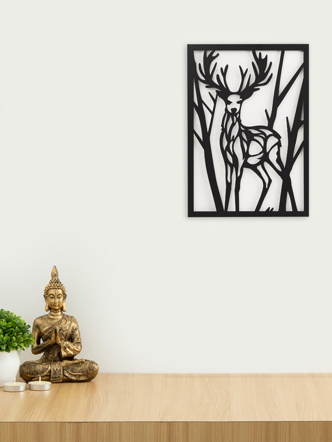

Home Centre Black Deer Metal Wall Art