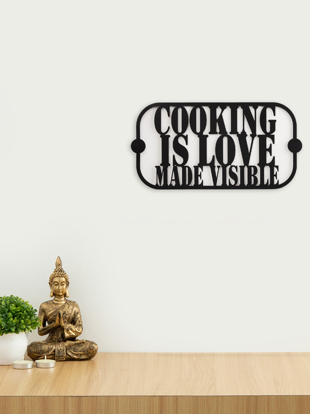 

Home Centre Black Cooking Is Love Metal Wall Art
