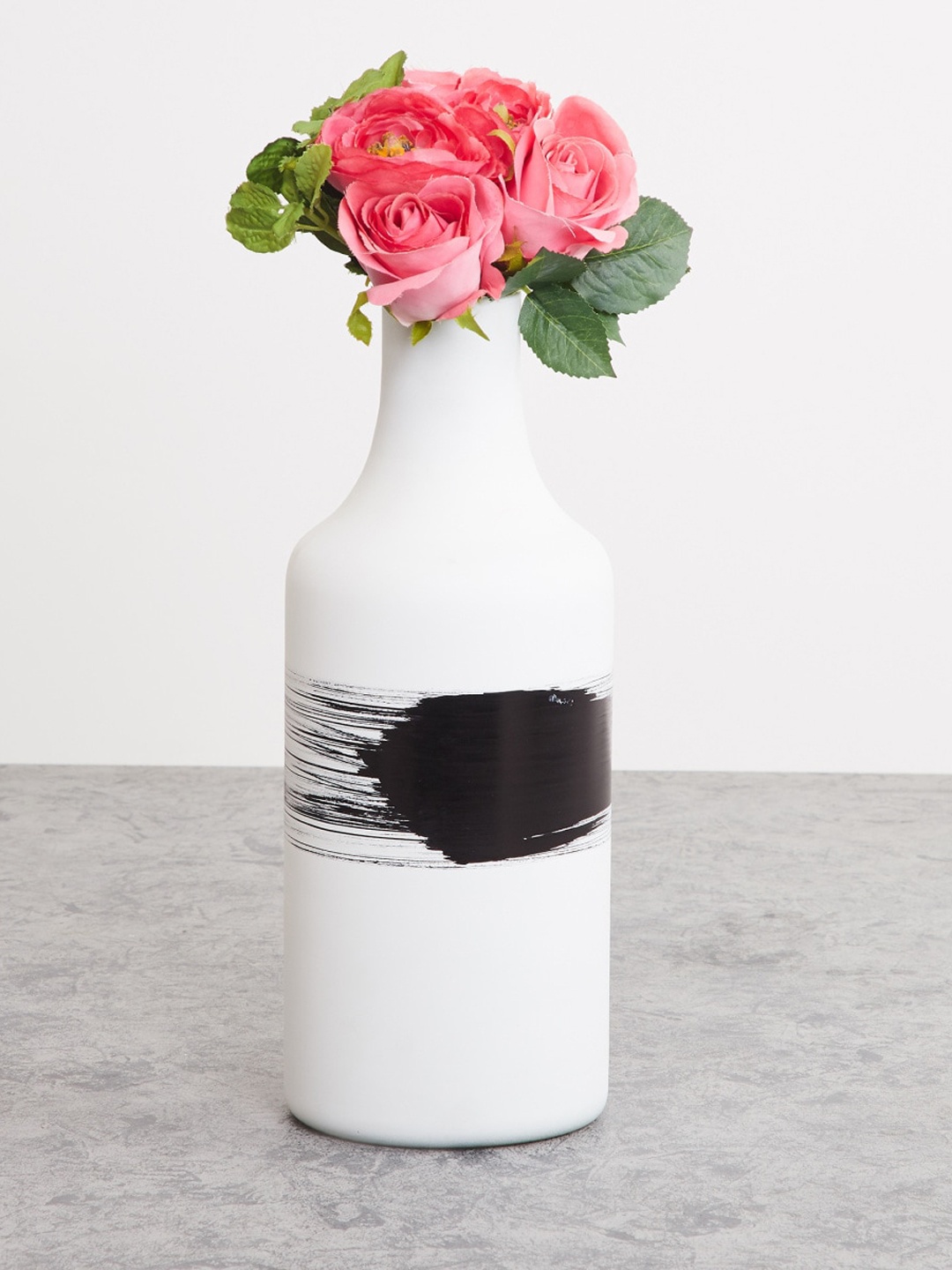 

Home Centre White Printed Polyresin Narrow Mouth Vase