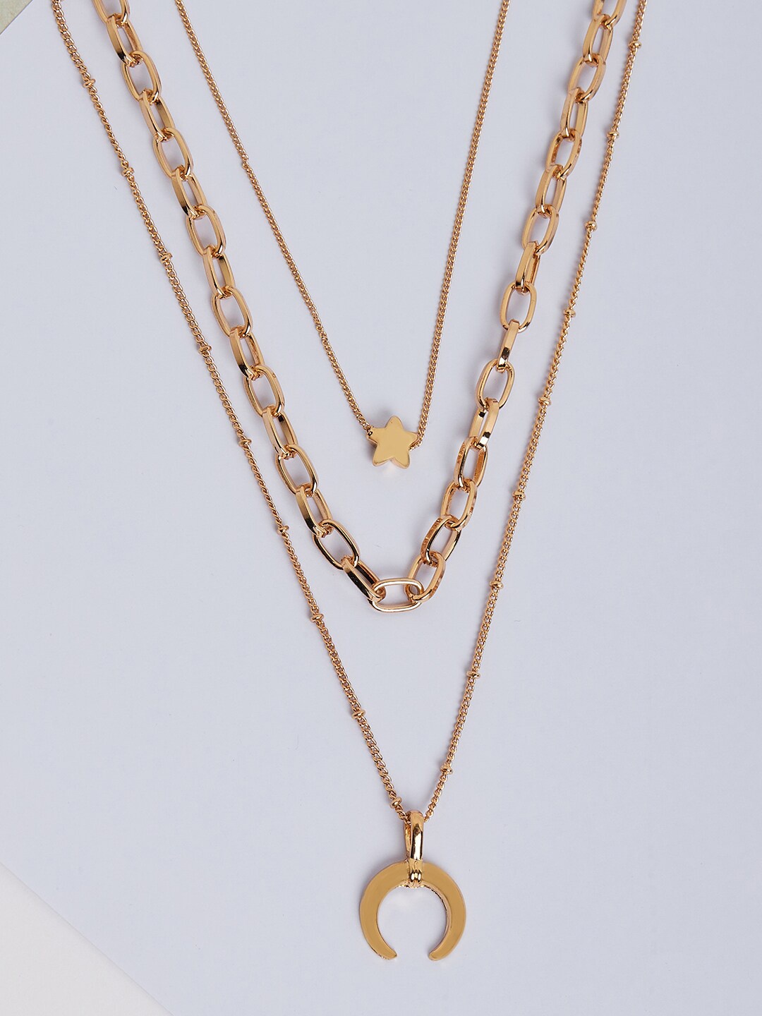 

Lilly & sparkle Gold-Plated Layered Necklace With Link Chain