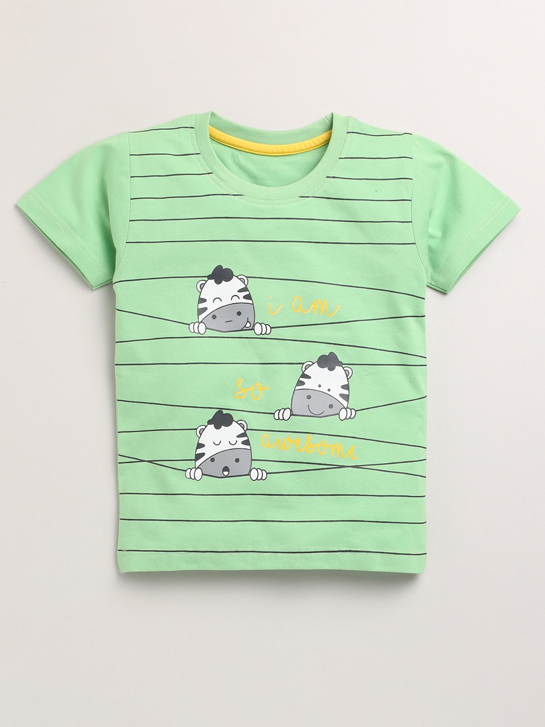 

Toonyport Boys Green Printed Pure Cotton T-shirt