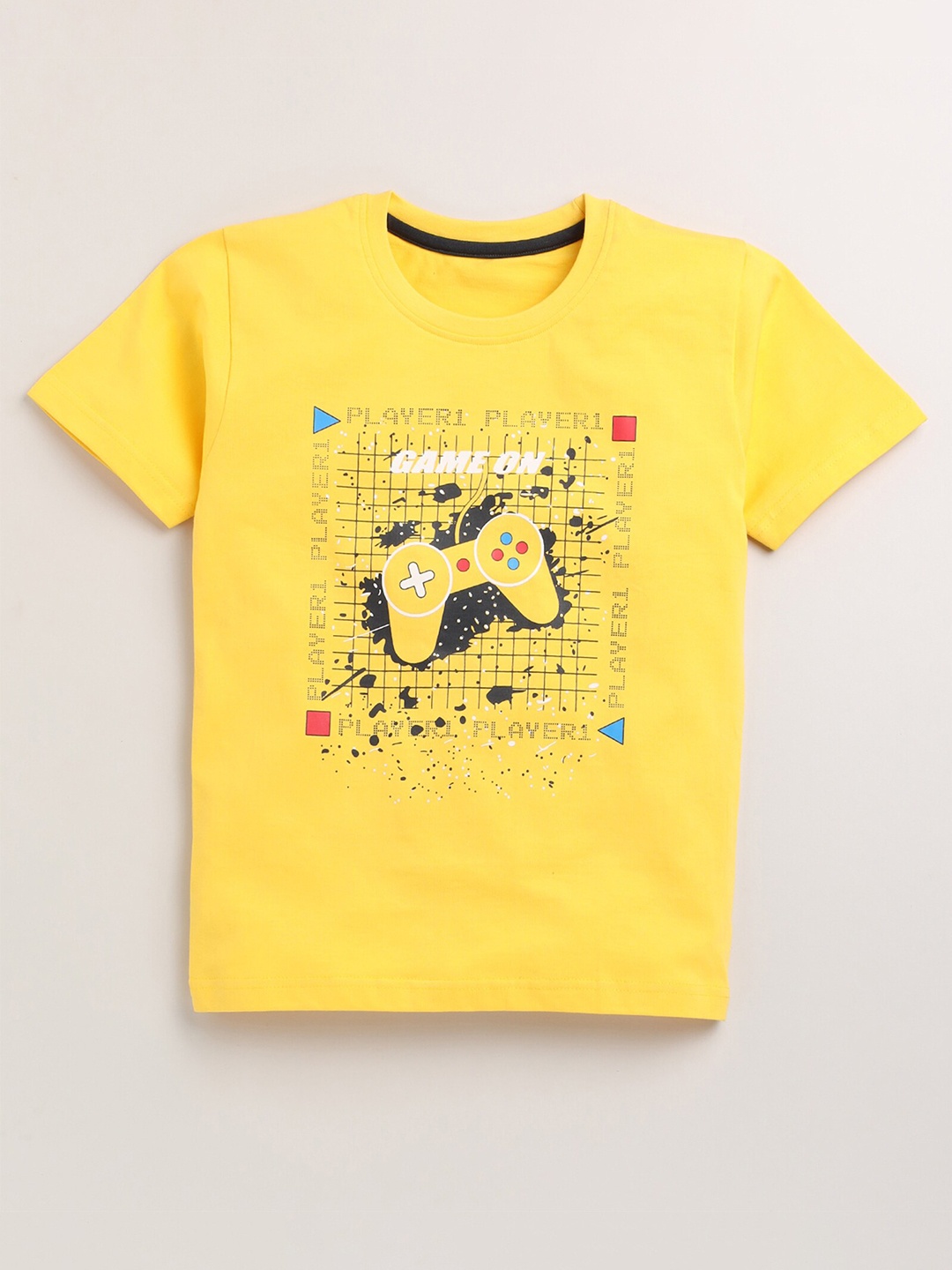 

Toonyport Boys Yellow Printed Pure Cotton T-shirt