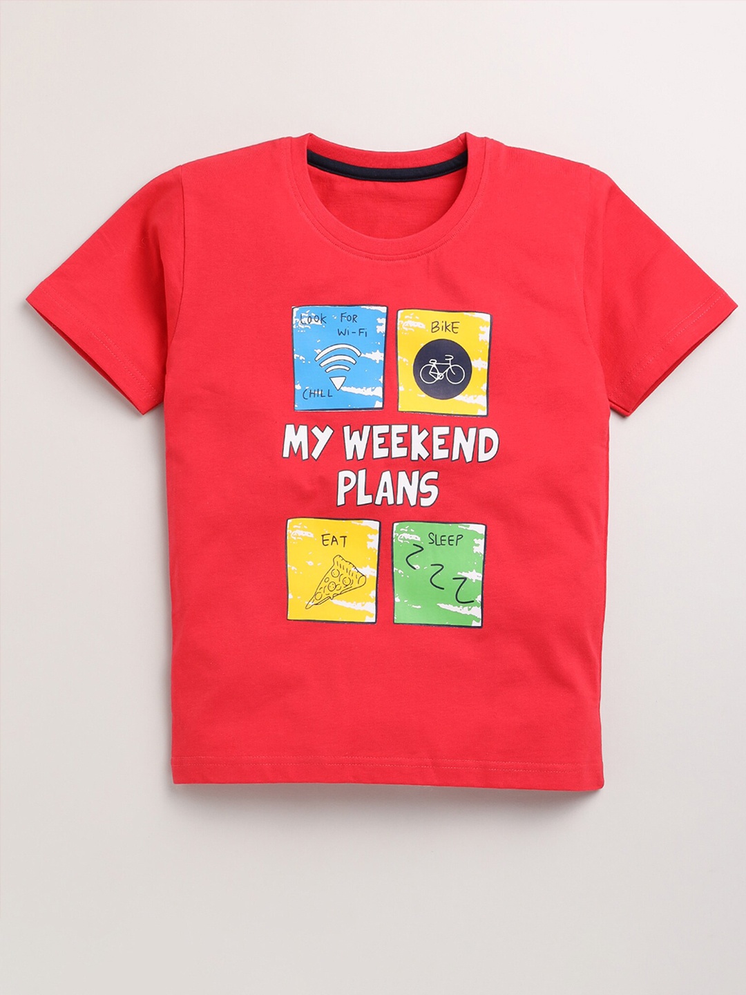 

Toonyport Boys Red Printed Pure Cotton Applique T-shirt