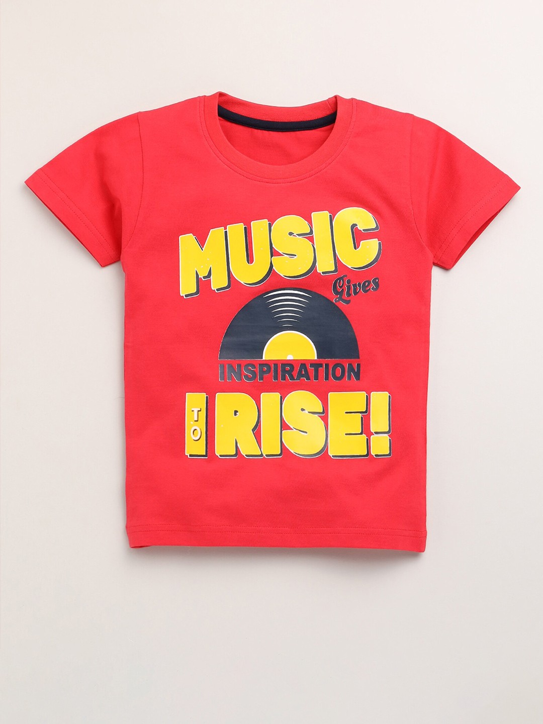 

Toonyport Boys Red Typography Printed Pure Cotton T-shirt