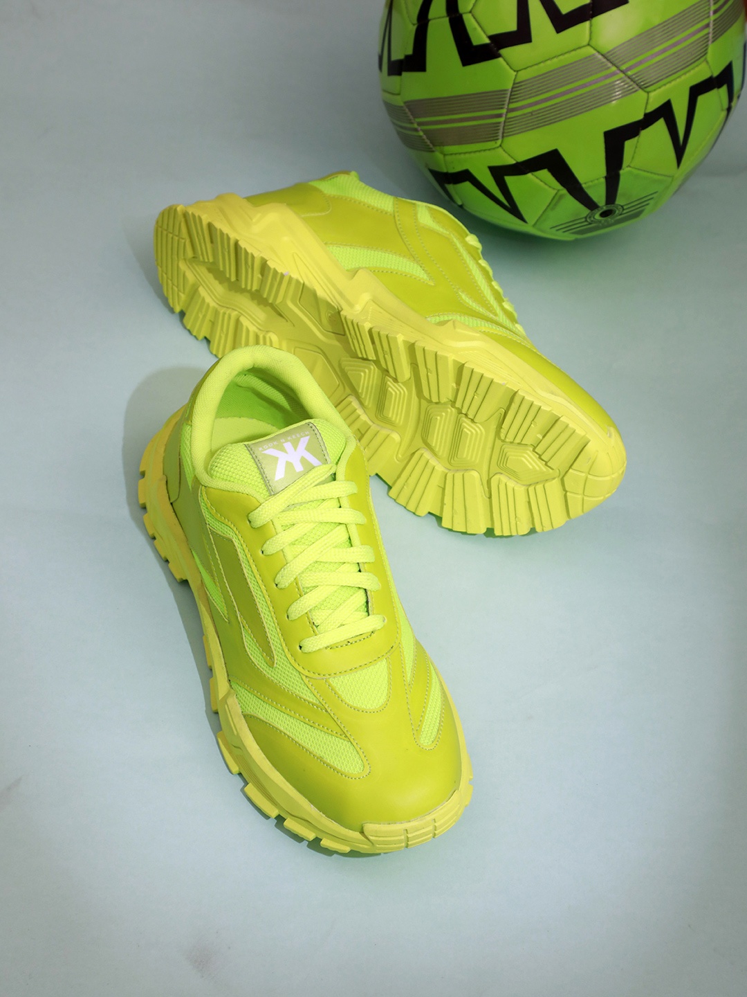 

Kook N Keech Men Fluorescent Green Woven Design Sneakers