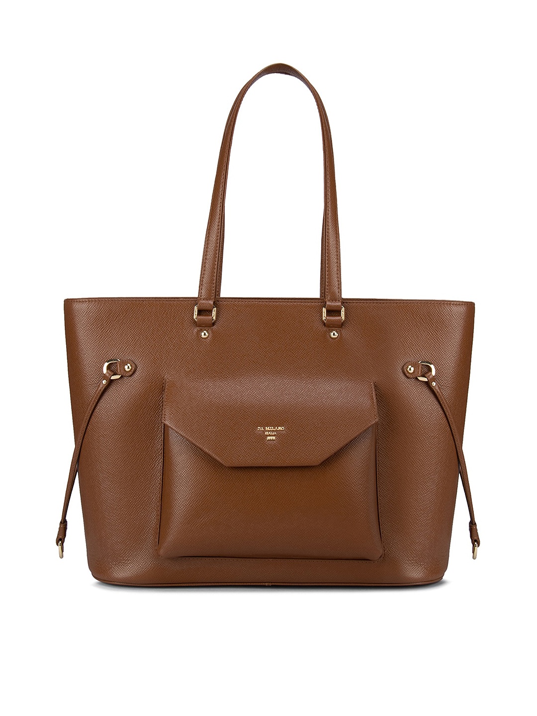 

Da Milano Brown Leather Structured Handheld Bag