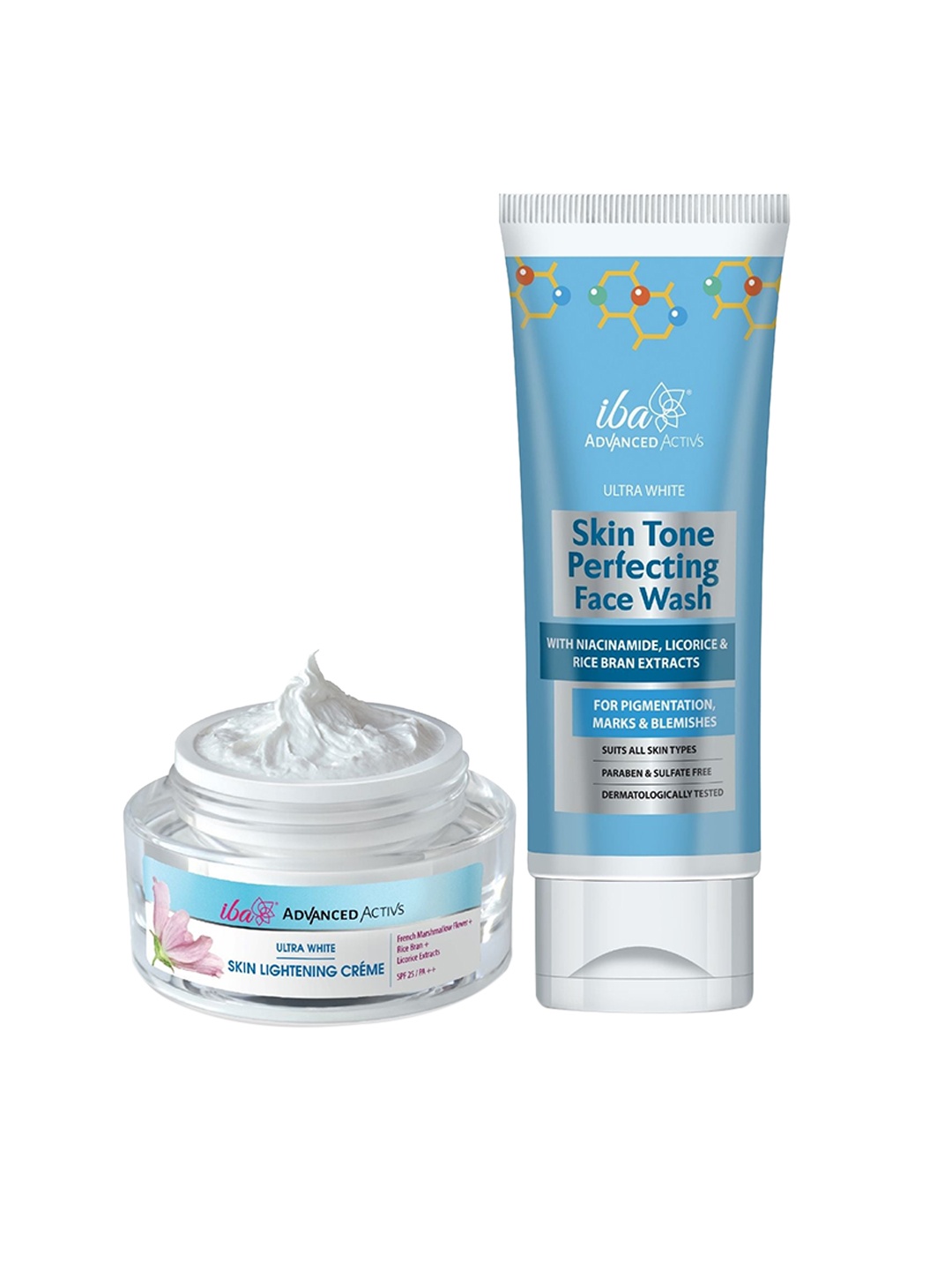 

Iba Advanced Activs Set of Skin Lightening Creme & Skin Tone Perfecting Face Wash, Blue