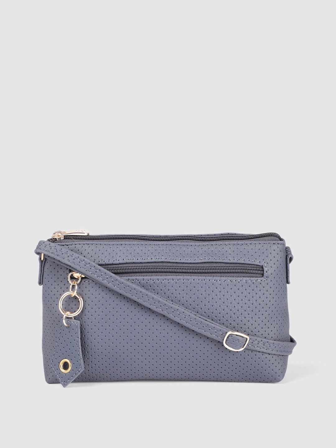 

Baggit Blue Solid Structured Sling Bag