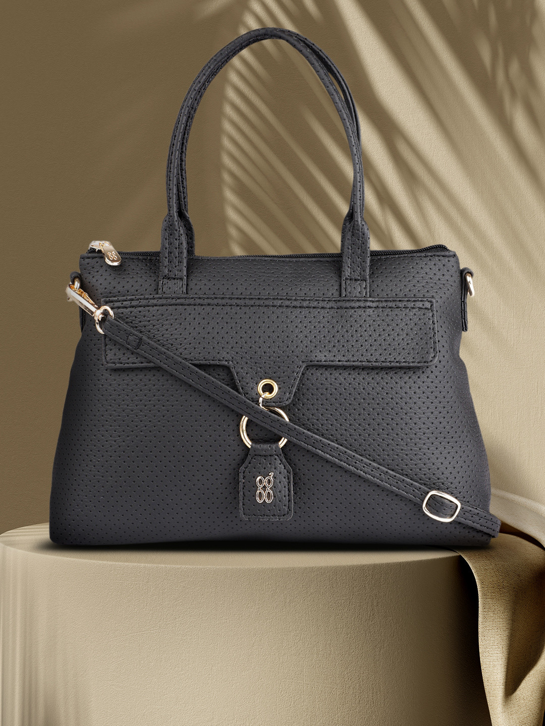 

Baggit Women Black Textured Handheld Bag