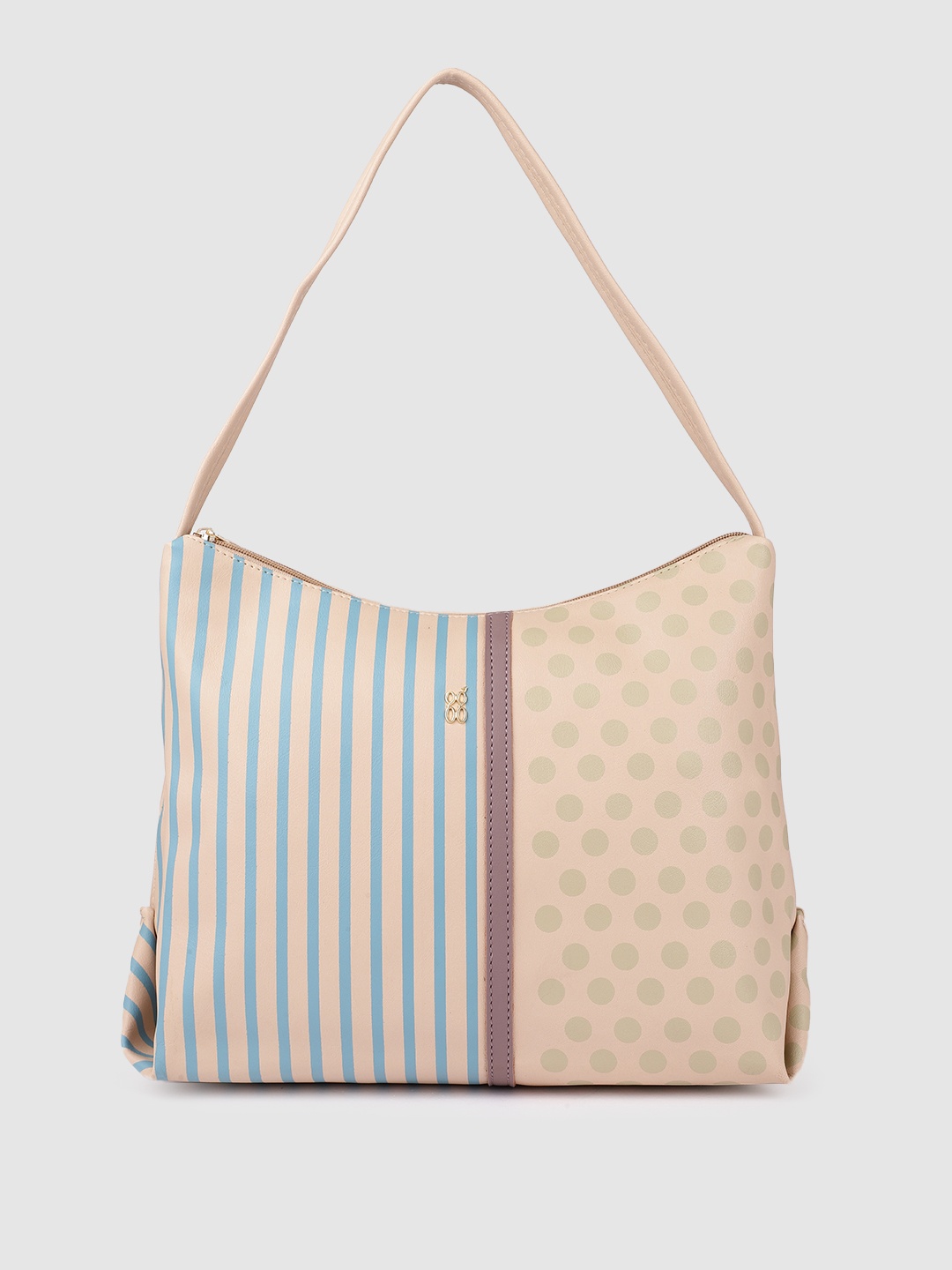 

Baggit Women Beige Printed & Striped Hobo Bag