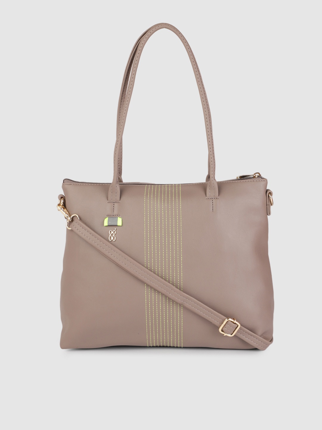

Baggit Mauve Pink Solid Regular Structured Shoulder Bag with Embroidered Detail