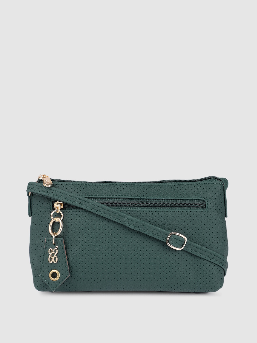 

Baggit Teal Textured Structured Sling Bag