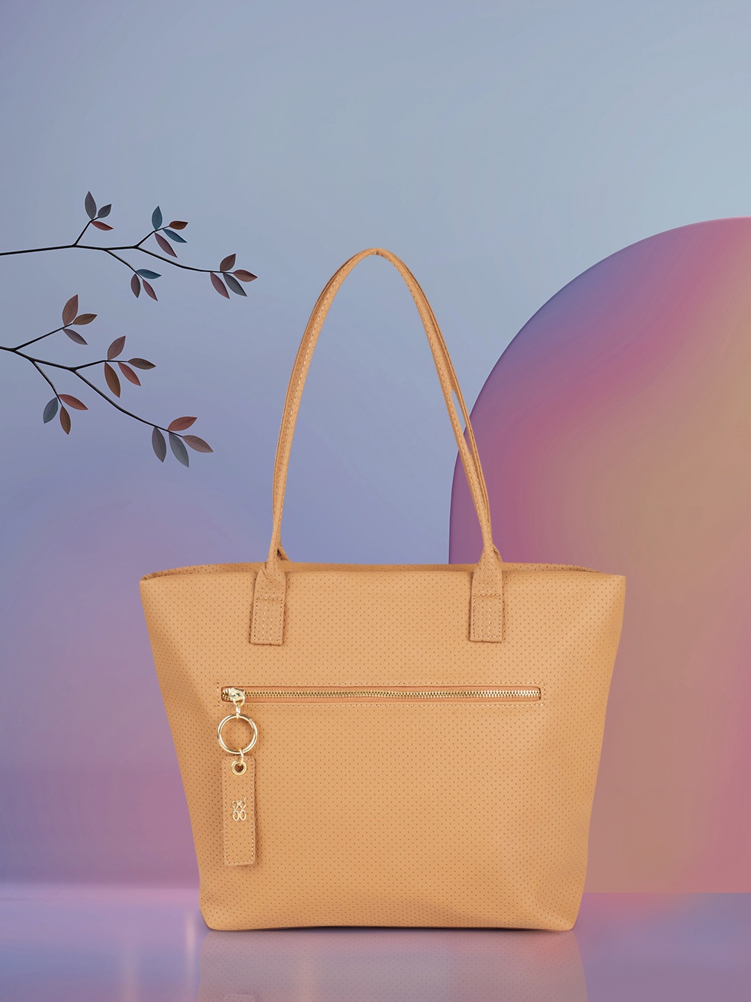 

Baggit Beige Textured Structured Shoulder Bag