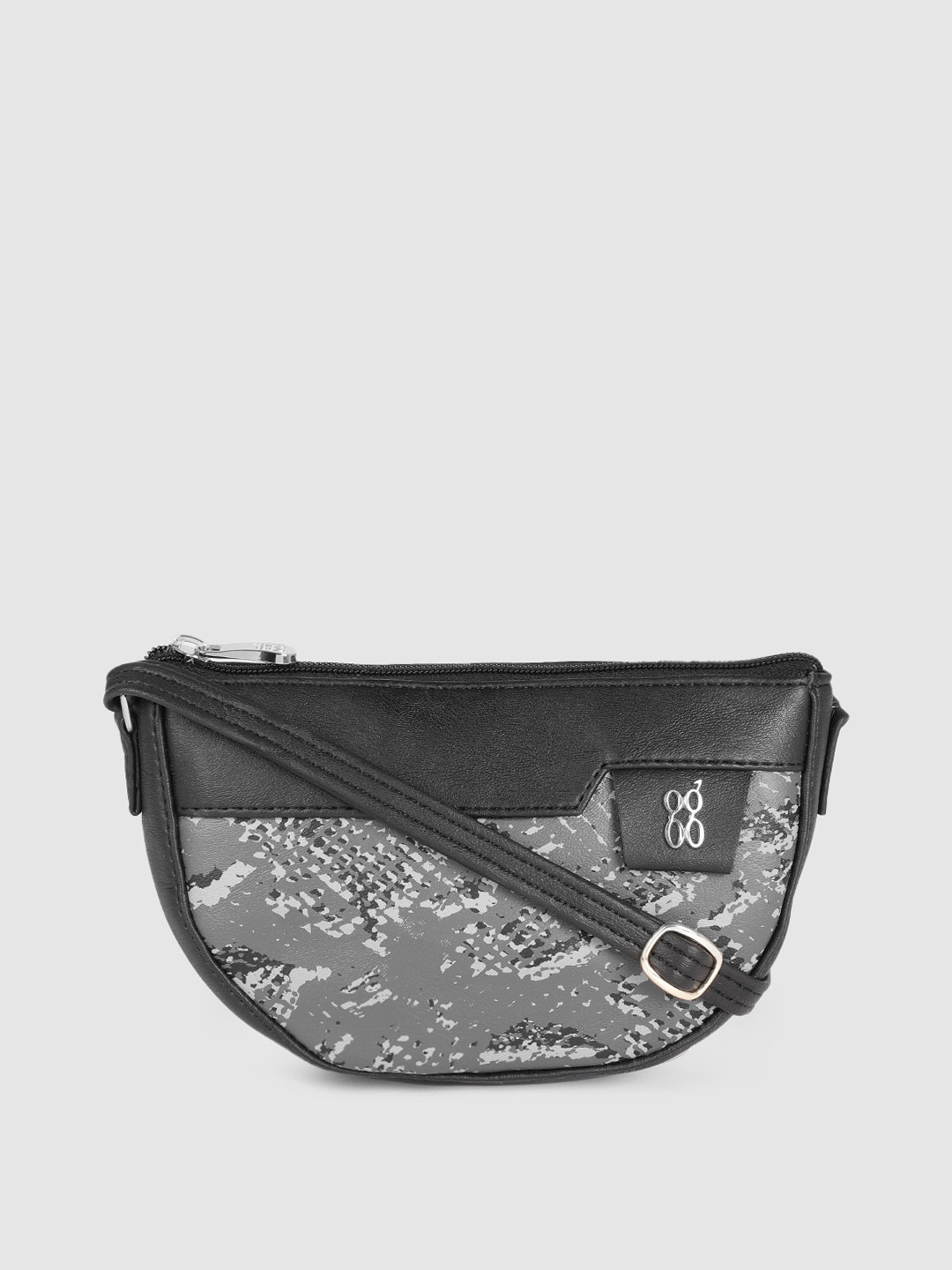 

Baggit Black Printed Half Moon Sling Bag