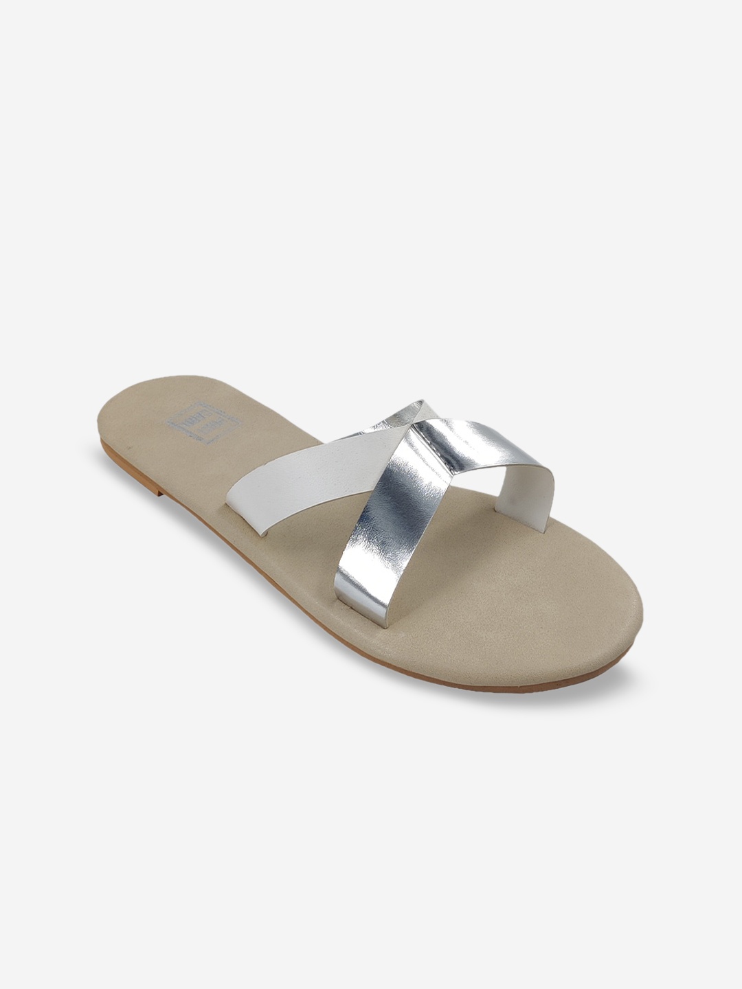 

POSTCARD Women Beige Colourblocked Open Toe Flats