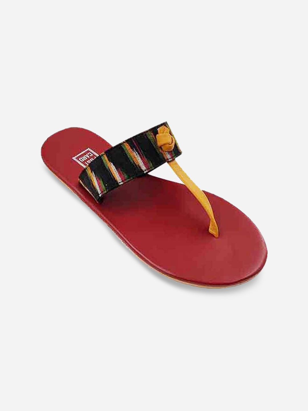 

POSTCARD Women Maroon Colourblocked T-Strap Flats