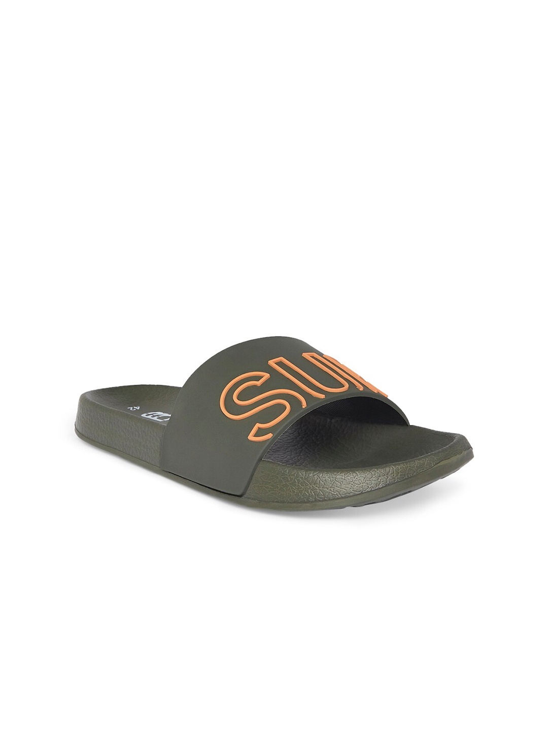 

Ajile by Pantaloons Men Olive Green Printed Sliders