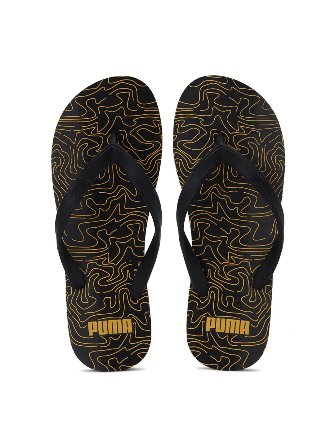 

Puma Unisex Black & Yellow Printed Thong Flip-Flops