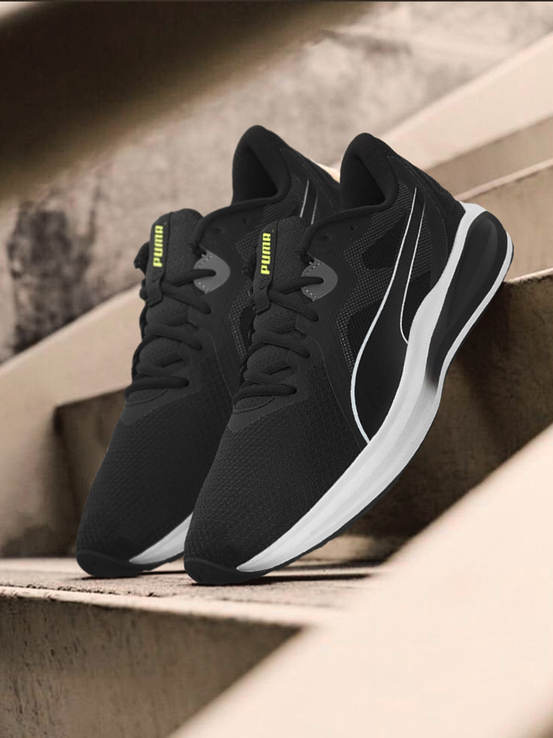 

Puma Unisex Black Textile Running Shoes