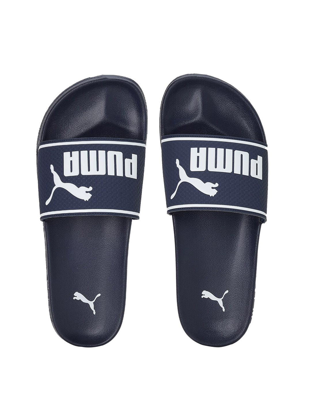 

Puma Unisex Navy Blue & White Printed Sliders