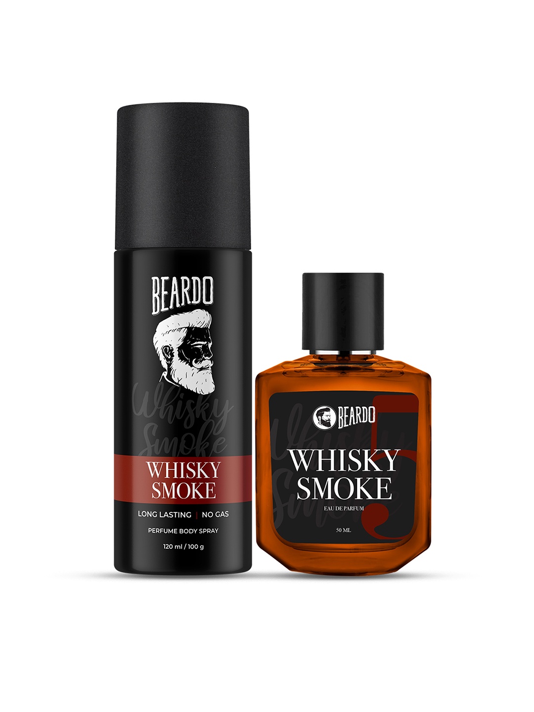 

BEARDO Men Set of Whisky Smoke Deodorant - 120ml(100g) Eau De Parfum 50 ml, Black