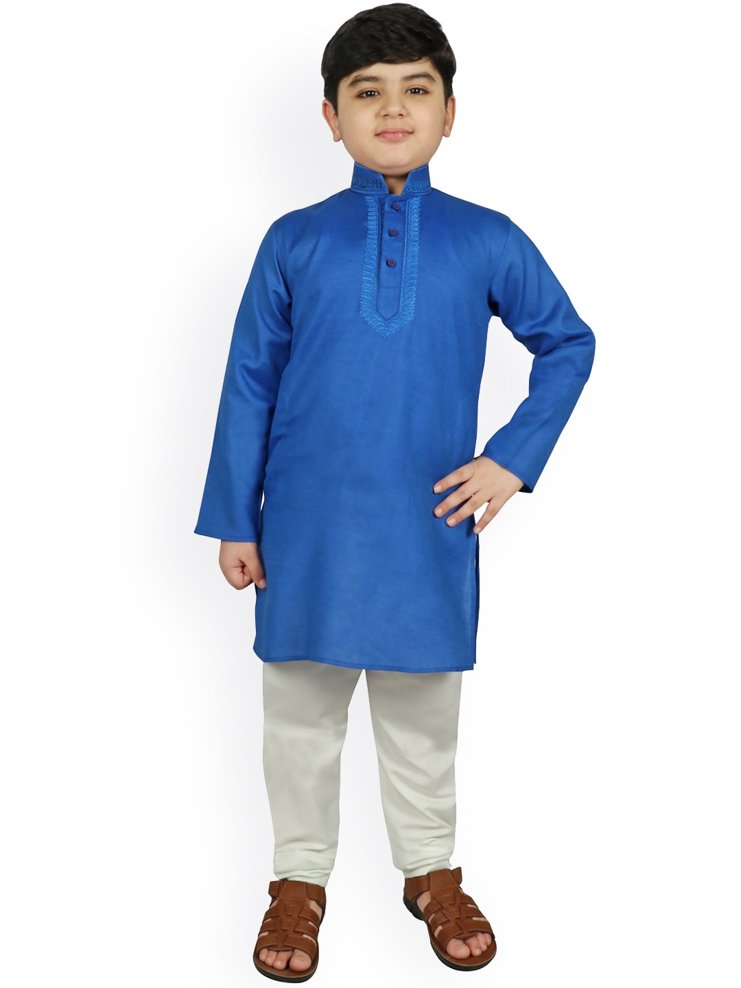 

SG YUVRAJ Boys Blue Pure Cotton Kurta with Pyjamas