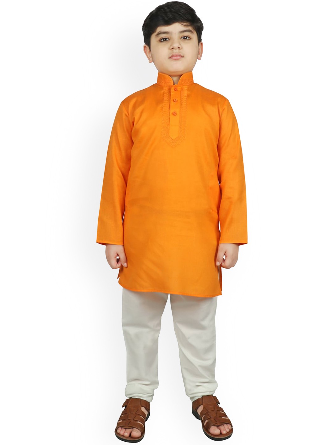 

SG YUVRAJ Boys Yellow Pure Cotton Kurta with Pyjamas