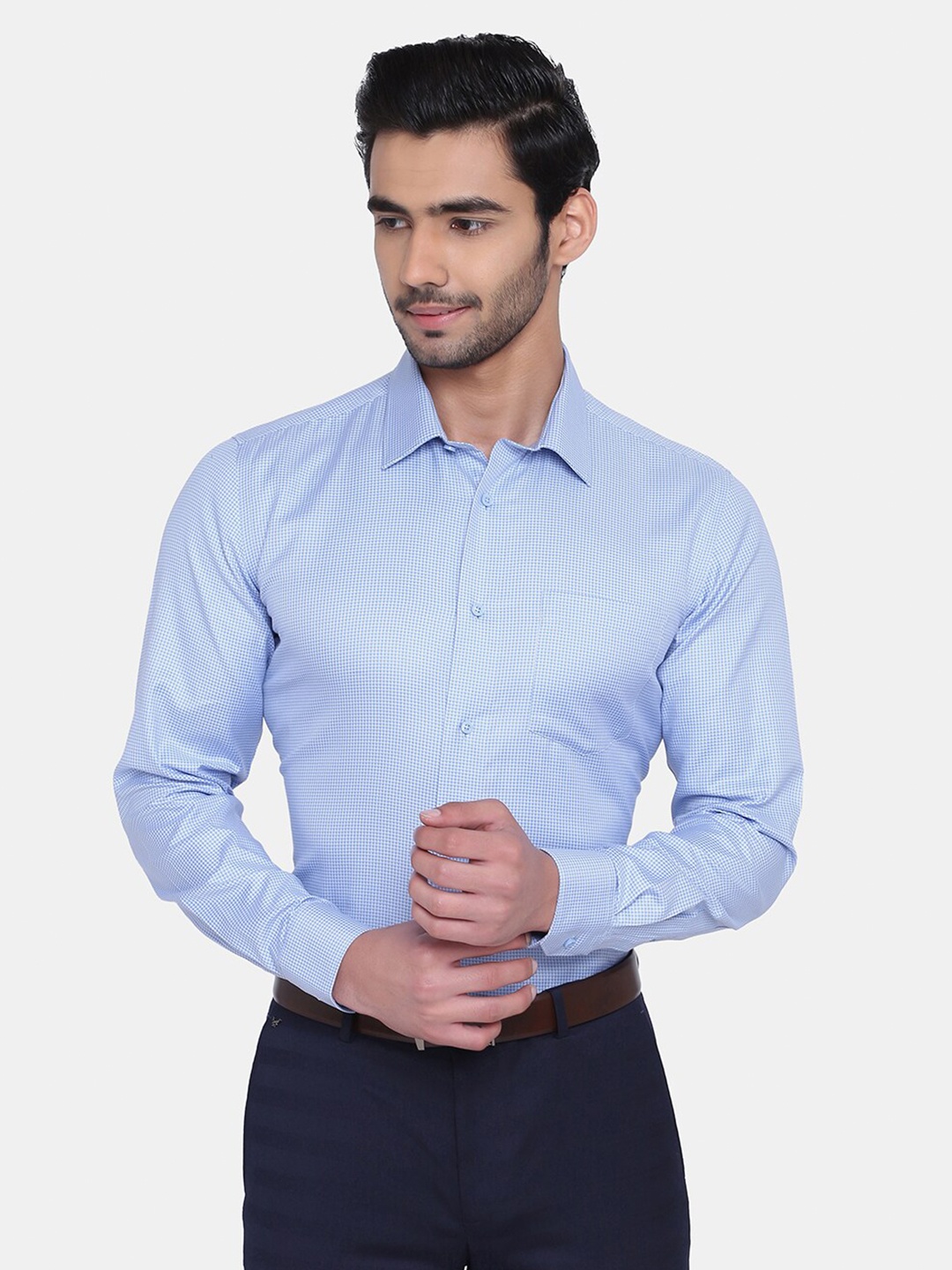 

Blackberrys Men Blue India Slim Fit Cotton Formal Shirt