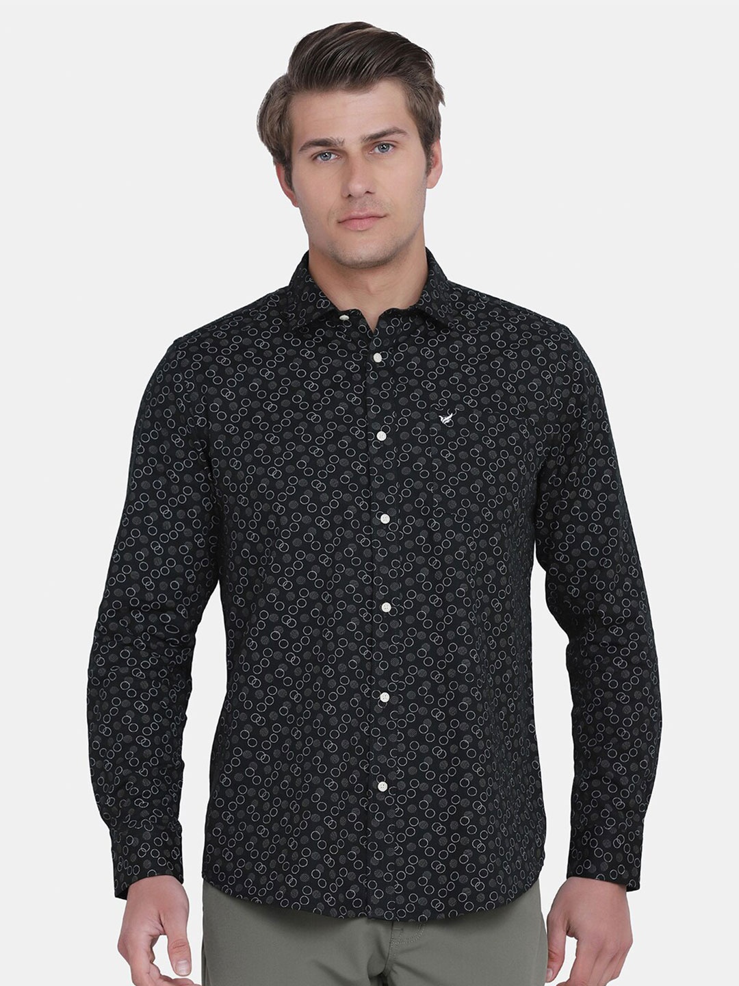

Blackberrys Men Green India Slim Fit Printed Casual Shirt