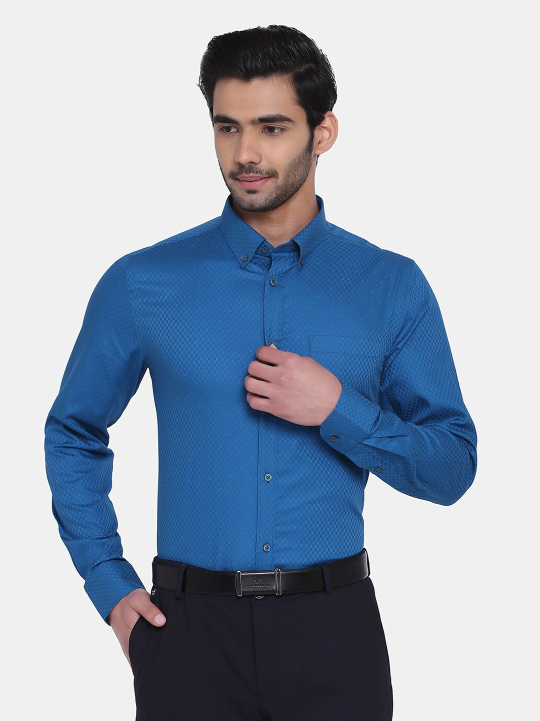 

Blackberrys Men Navy Blue India Slim Fit Formal Shirt